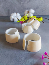 Coastal Shell Napkin Rings from White Carved Shells - Set of 4, - Zapurah - Home Decor - www.zapurah.com