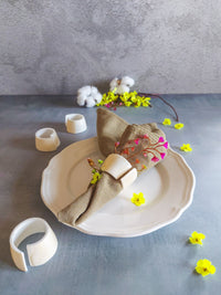 Coastal Shell Napkin Rings from White Carved Shells - Set of 4, - Zapurah - Home Decor - www.zapurah.com