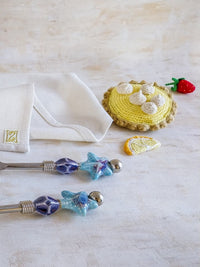 ROMIL - Luxury Cake Cutter and Server Set with Blue Beads - Set of 2 - Zapurah - Home Decor - www.zapurah.com