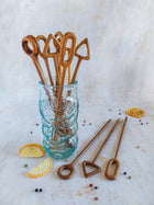 ROZA - Wooden Cocktail Stirrers Reusable - Set of 6