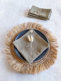 Reusable Cotton Napkins in Taupe Color - Set of 4 - - Zapurah - Lifestyle - www.zapurah.com