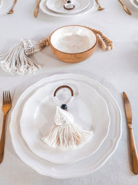 Luxurious Embroidered Tablecloth with Ocher Yellow Palm Trees and Fringe - Zapurah - Table Decor - www.zapurah.com - www.zapurah.com