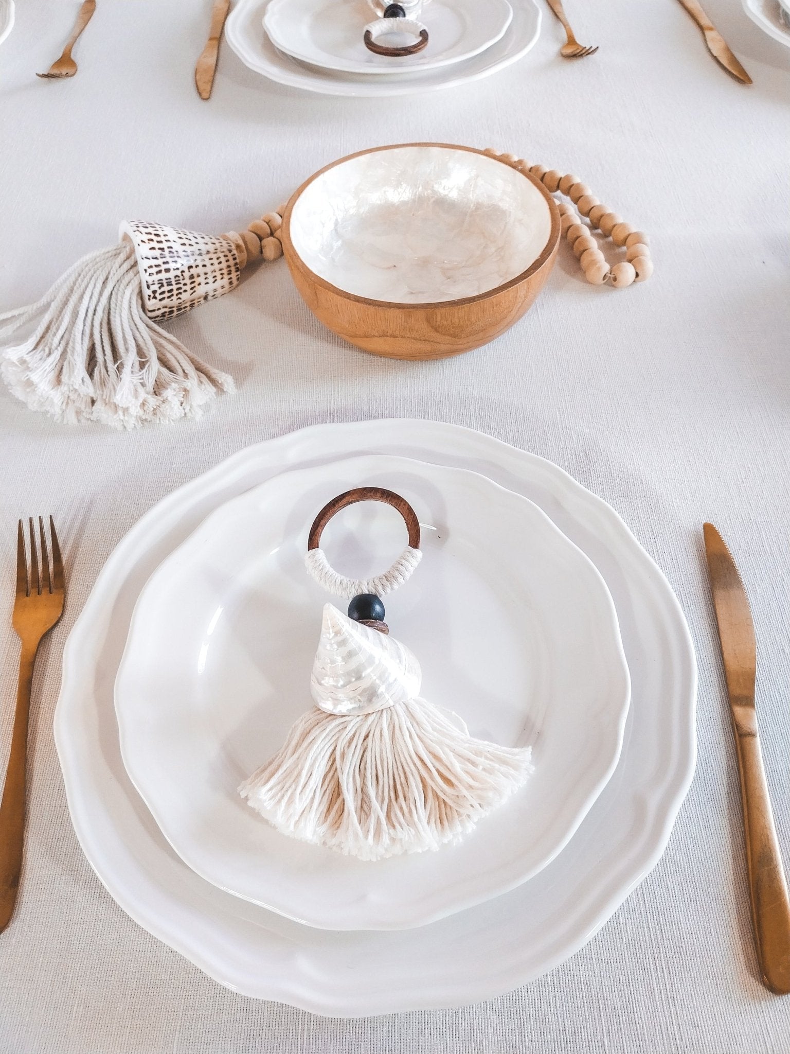 Luxurious Embroidered Tablecloth with Ocher Yellow Palm Trees and Fringe - Zapurah - Table Decor - www.zapurah.com - www.zapurah.com