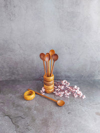 Long Wooden Spoon for Mixing and Stirring a Long Drink - Set of 6 - - Zapurah - Tablescapes - www.zapurah.com