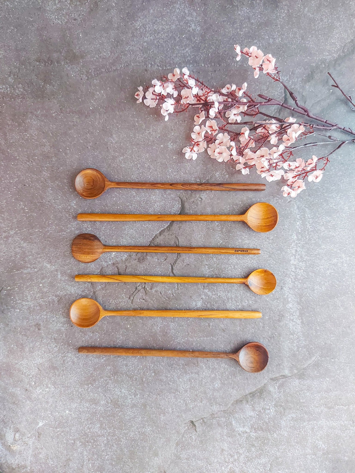 Long Wooden Spoon for Mixing and Stirring a Long Drink - Set of 6 - - Zapurah - Tablescapes - www.zapurah.com