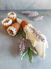 Natural Round Rattan Napkin Rings with Cowrie Shells - Set of 4, - Zapurah - Lifestyle - www.zapurah.com