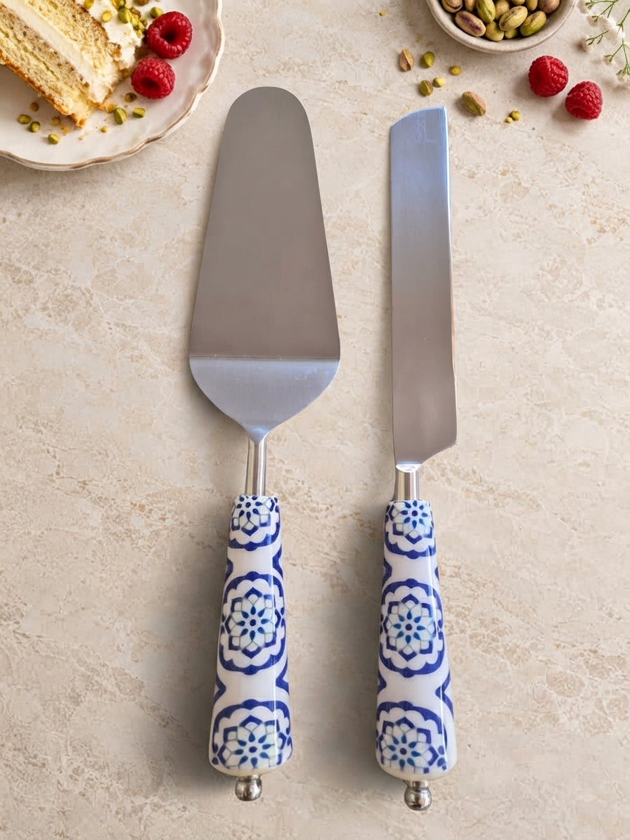 The ASRI Cake Serving Set – Blue & White