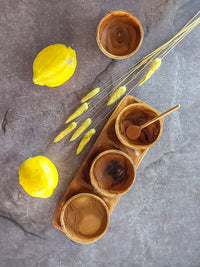 Wooden Medium Dipping Bowls Set - Set of 4, with a Natural Wood Grain - Zapurah - Lifestyle - www.zapurah.com