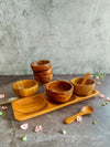 Wooden Medium Dipping Bowls Set - Set of 4, with a Natural Wood Grain - Zapurah - Lifestyle - www.zapurah.com