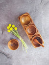 Wooden Medium Dipping Bowls Set - Set of 4, with a Natural Wood Grain - Zapurah - Lifestyle - www.zapurah.com