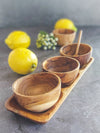 Wooden Medium Dipping Bowls Set - Set of 4, with a Natural Wood Grain - Zapurah - Lifestyle - www.zapurah.com